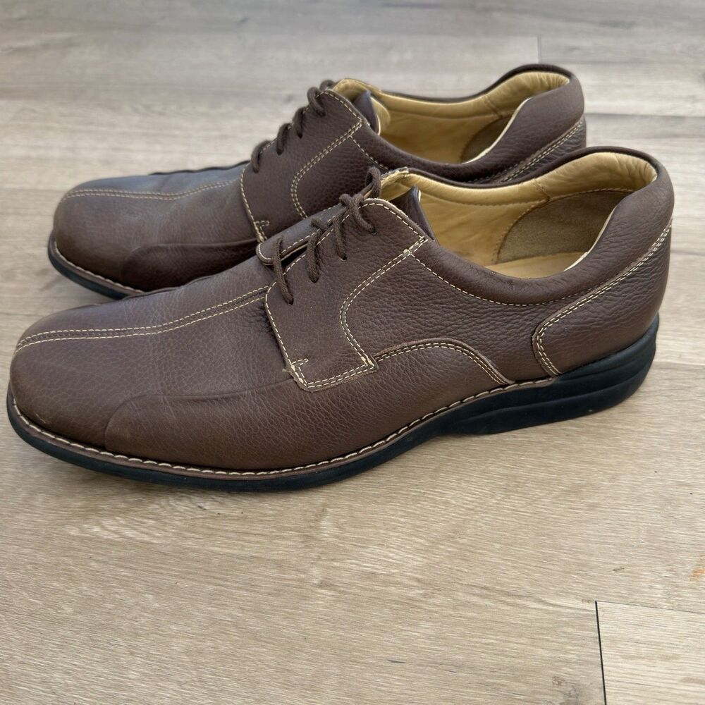 Johnston & Murphy Mens 14W Brown Leather Shuler Derby Dress Shoes 207223 Lace Up